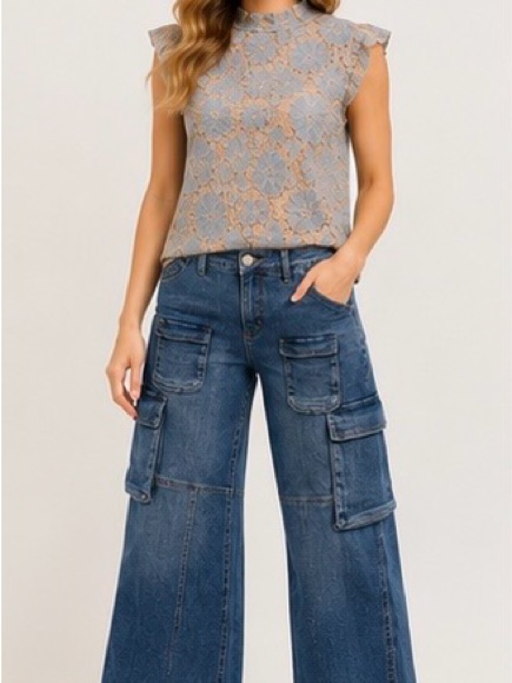 KUT from the Kloth Jodi Fab Ab Wide Leg Cargo Jeans | High Rise | Size 0 - Picture 2 of 11